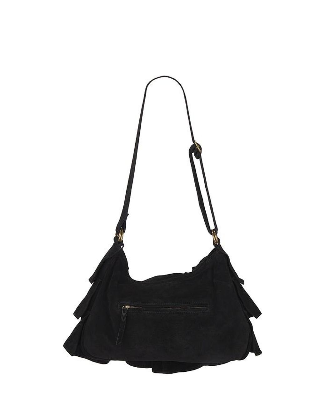 Free People Black Rae Ruffle Shoulder Bag