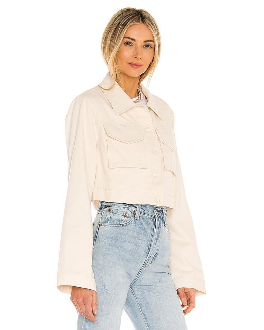 Lovers + Friends White Angeles Cropped Jacket