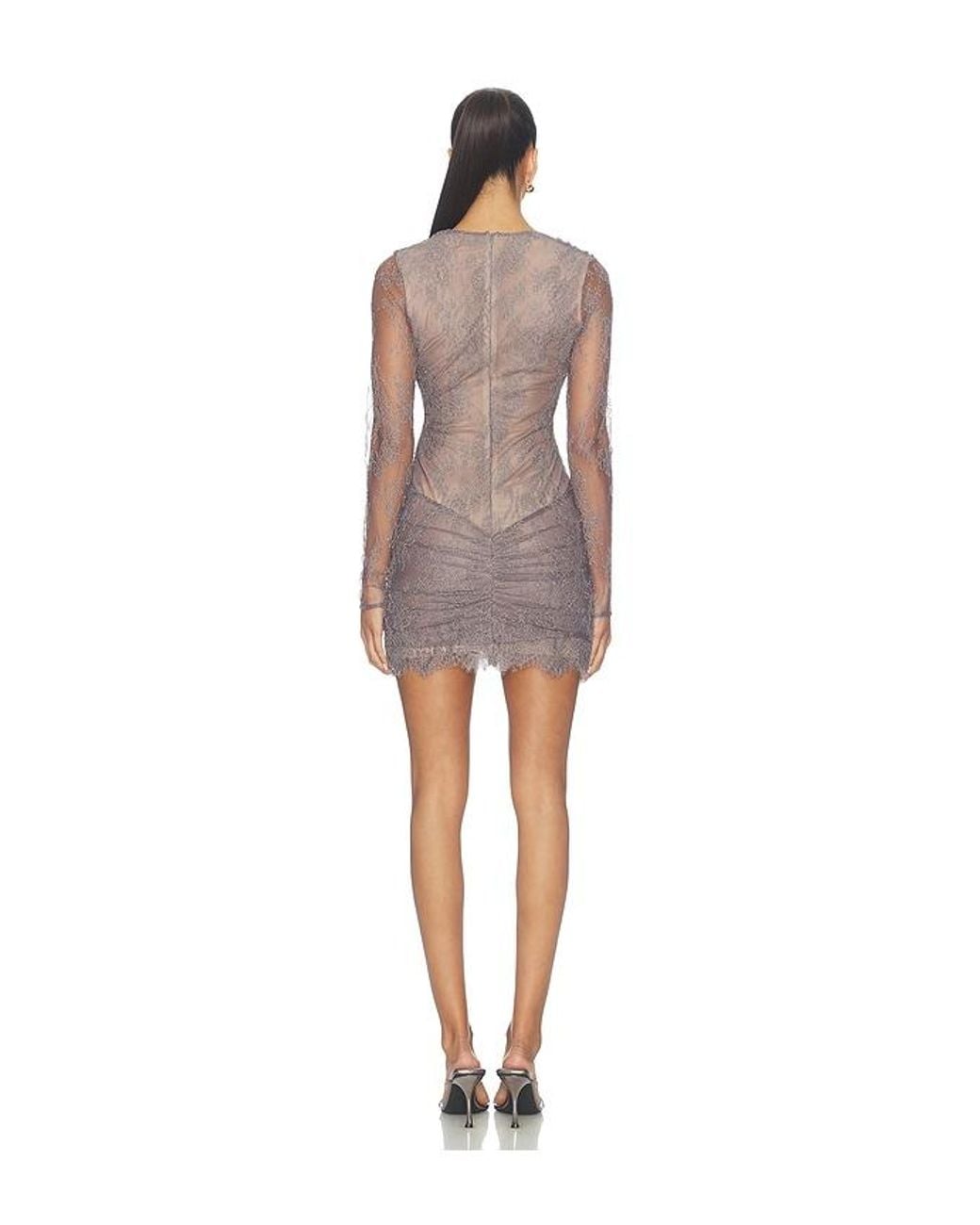 Nbd Gray X Hannah Lizzy Mallika Mini Dress