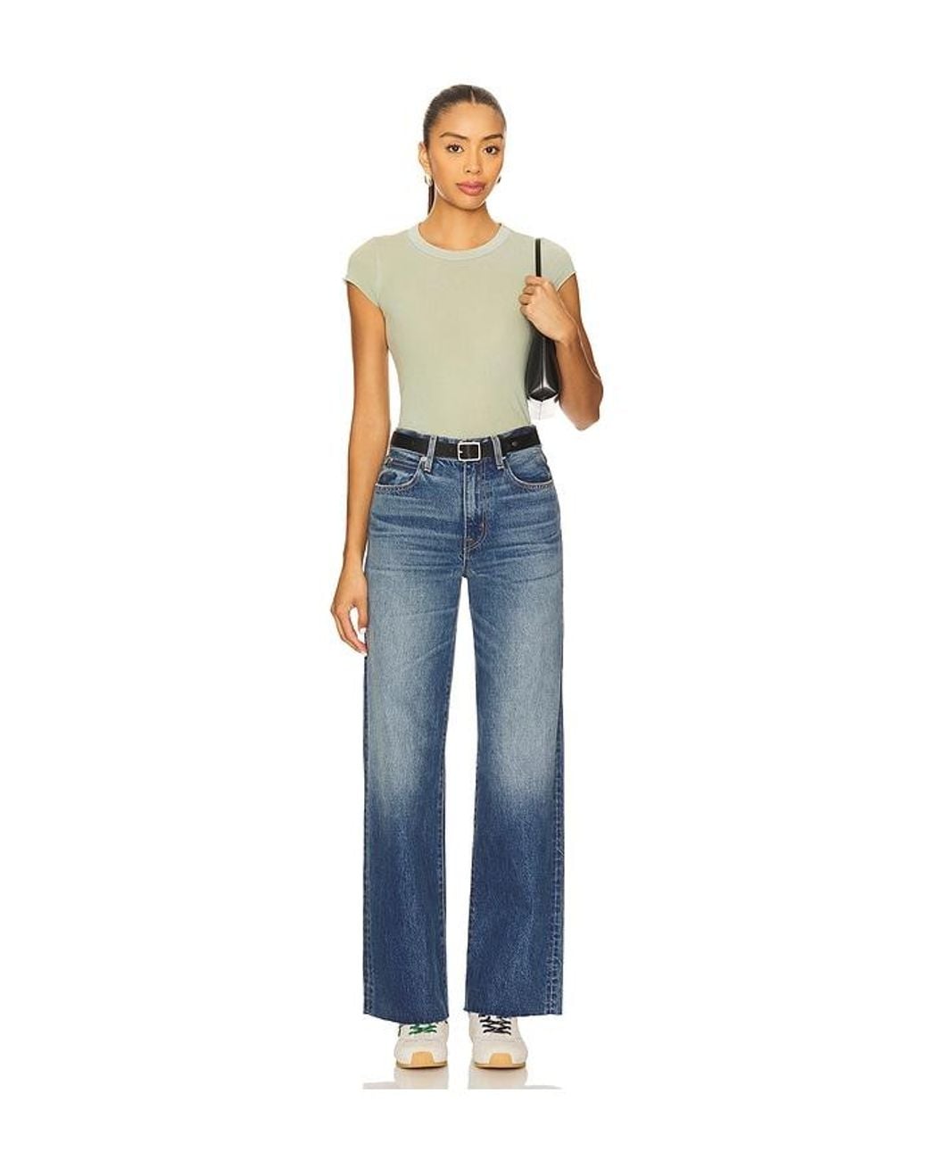SLVRLAKE Denim Blue Grace Wide Leg Jeans