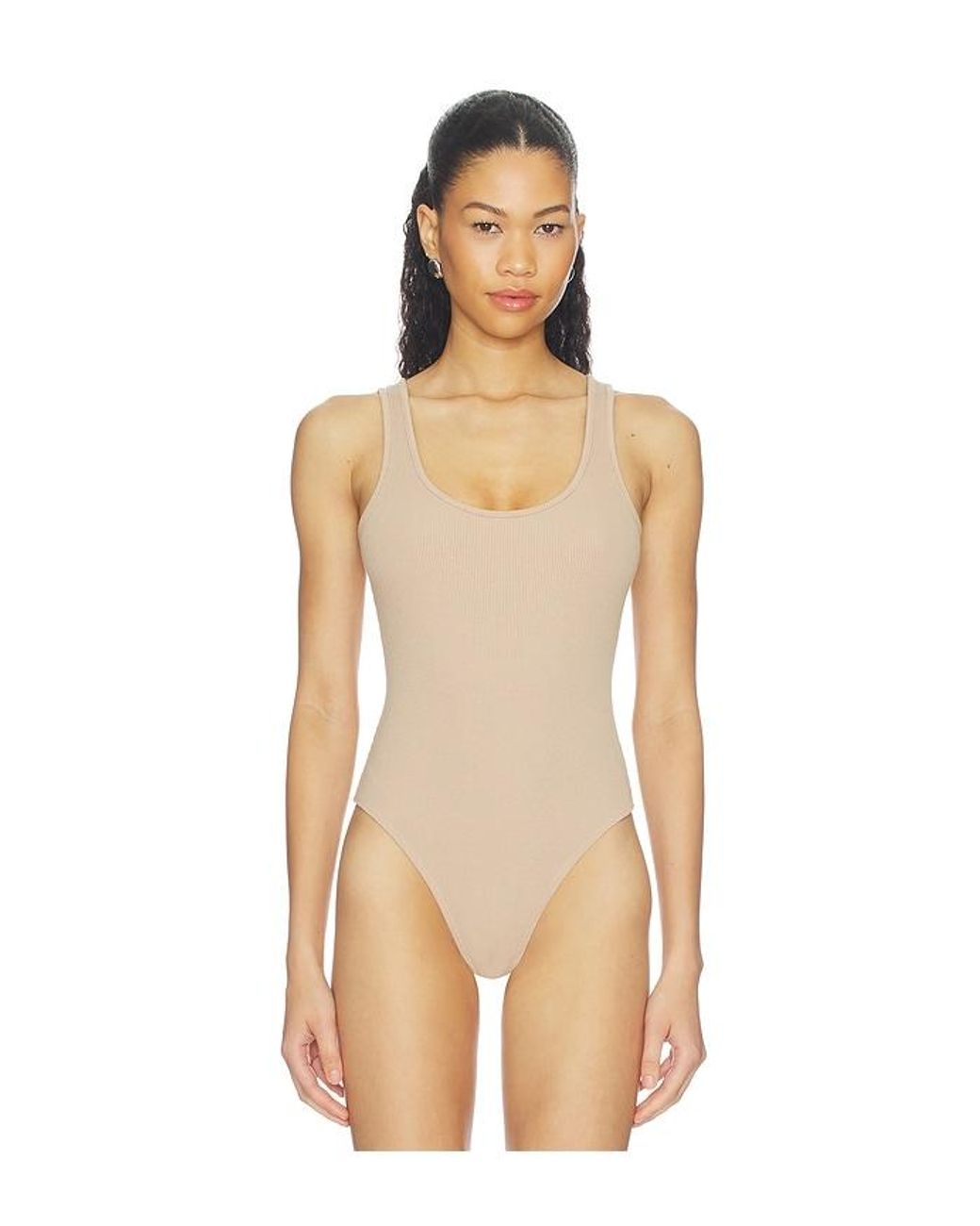 L'Agence Natural Nica Scoop Neck Tank Bodysuit