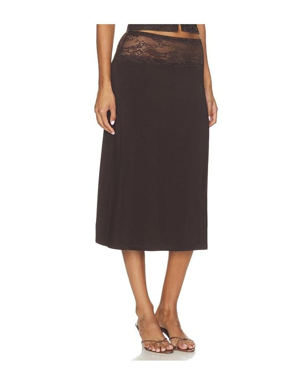 Lioness Black First Kiss Midi Skirt