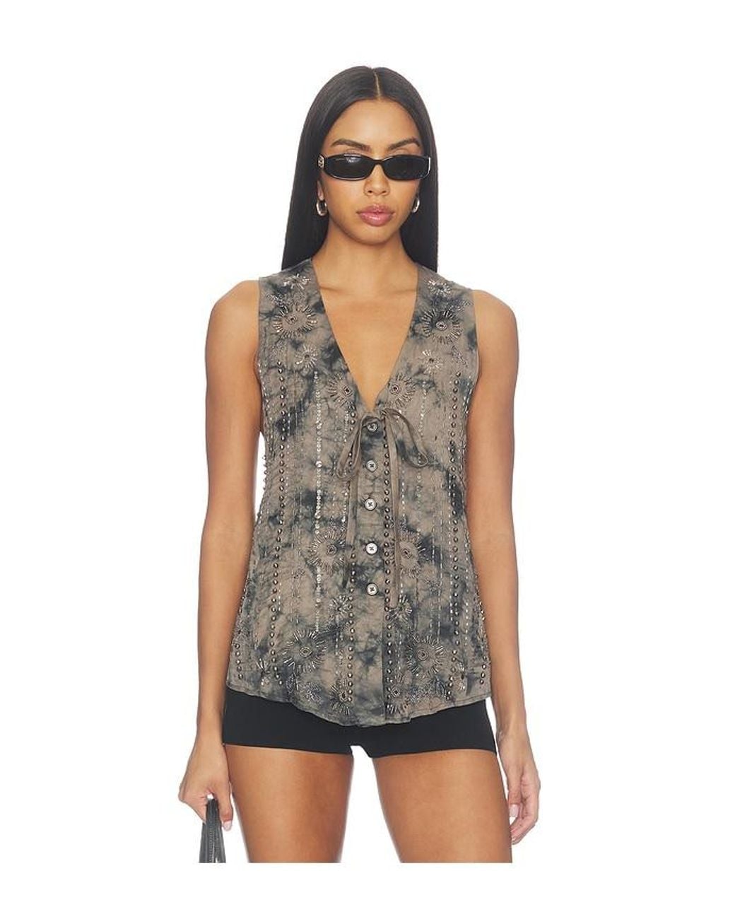 Free People Multicolor Arden Embellished Vest