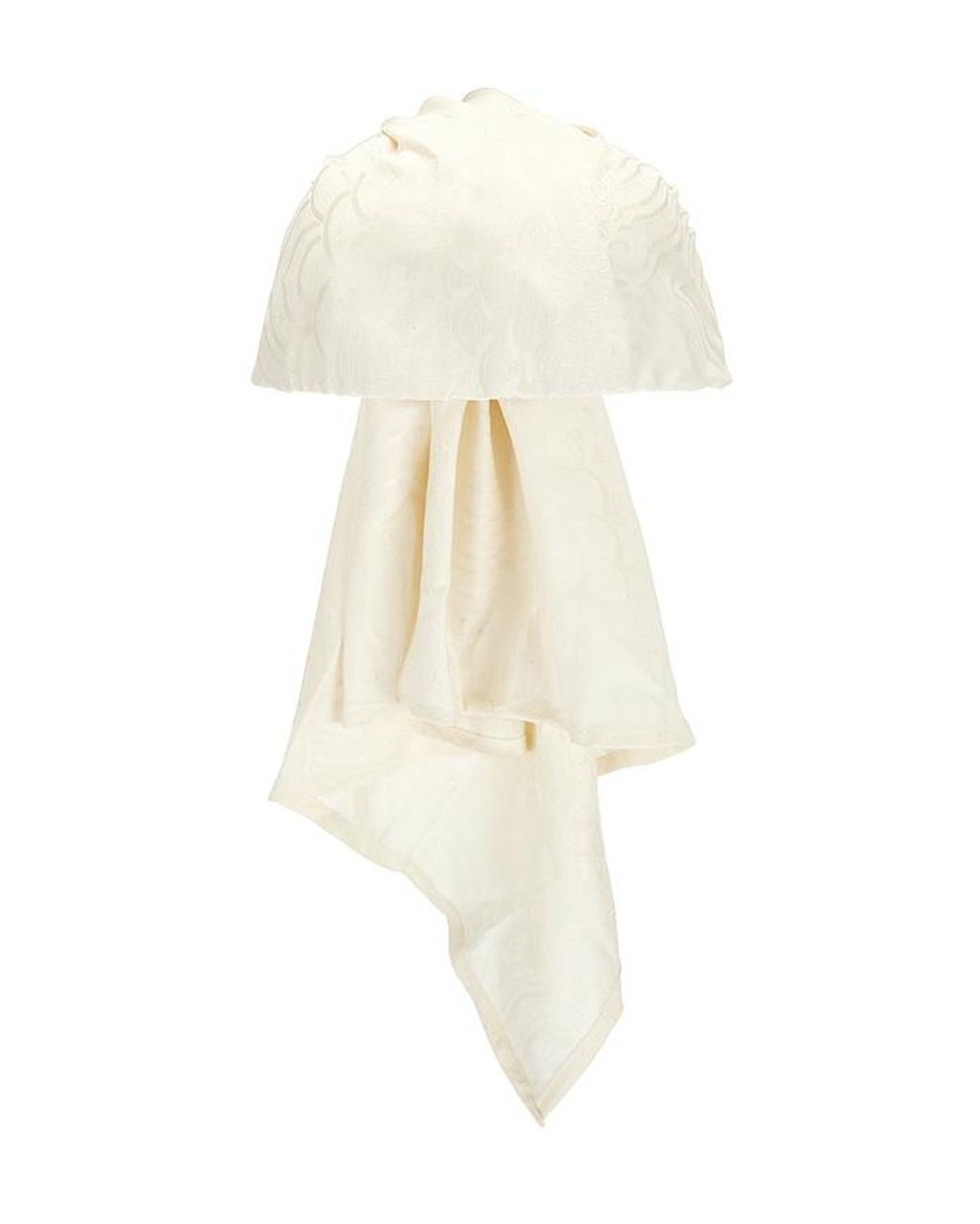 Lele Sadoughi White Sophia Eyelet Scarf Cap