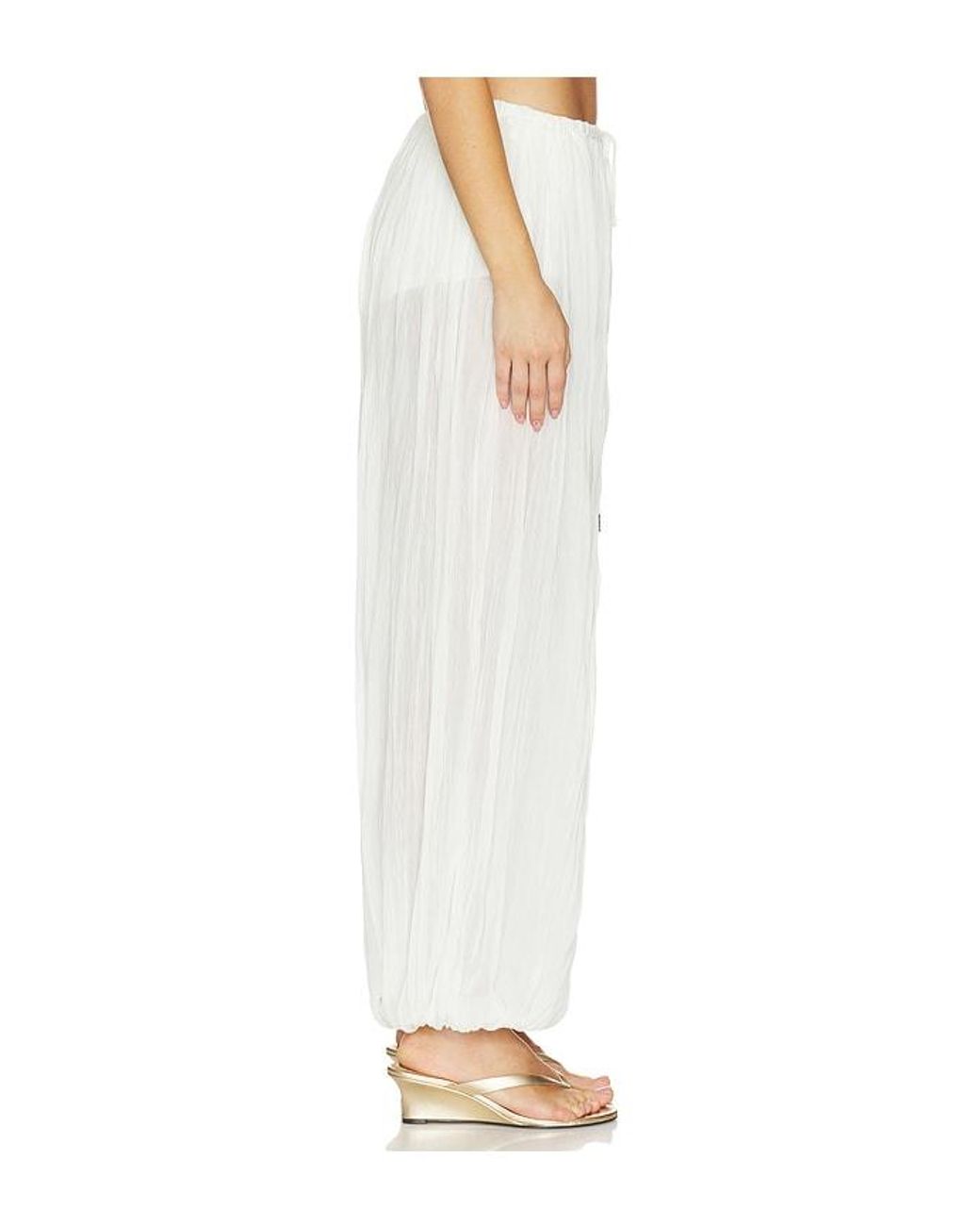 Jonathan Simkhai White Afton Crinkle Jersey Balloon Pant