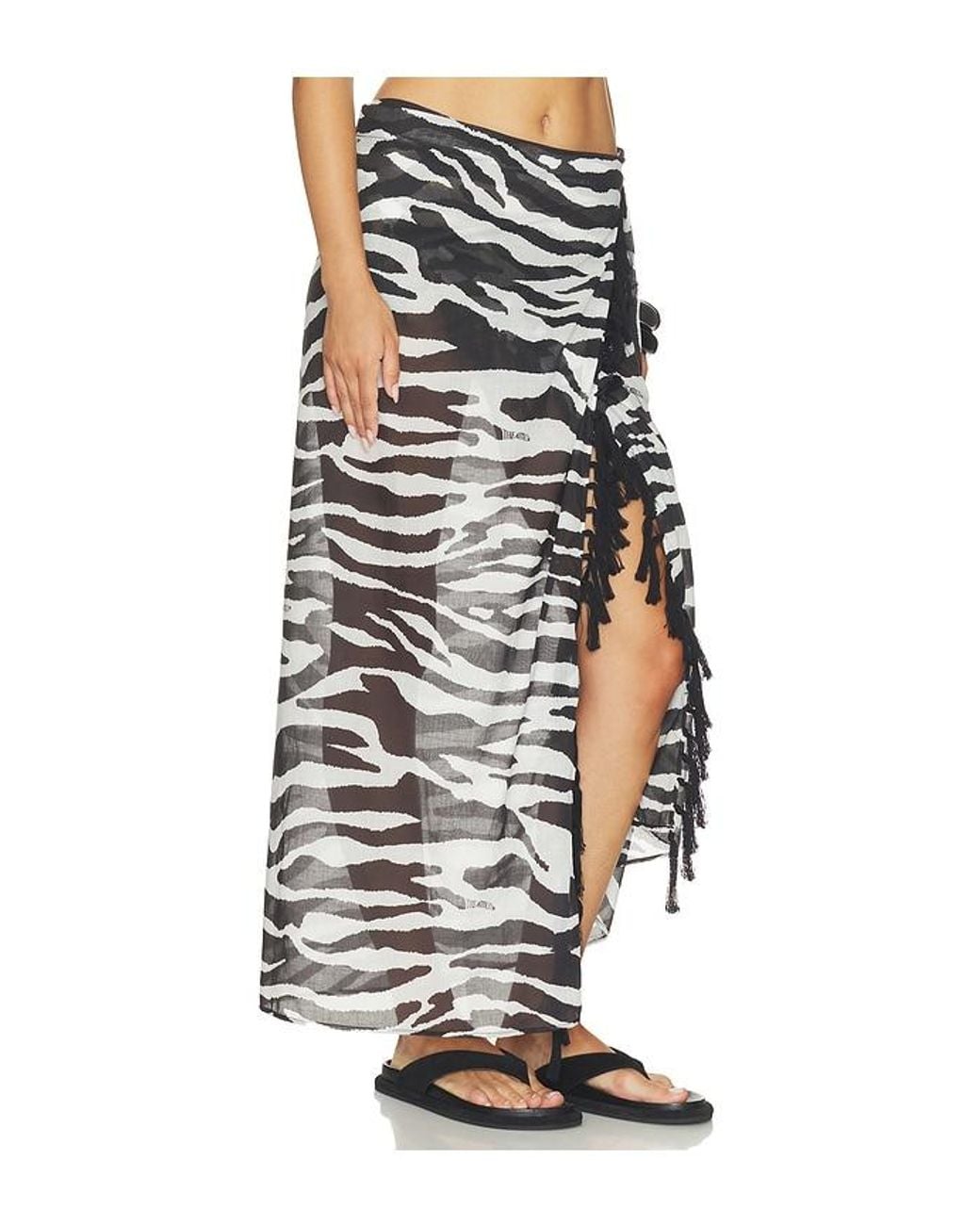 The Attico Black Zebra Pareo