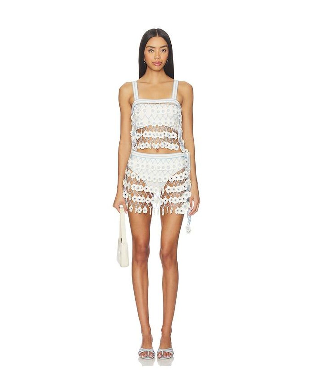 MY BEACHY SIDE White Fleur Hand-Crocheted Skirt