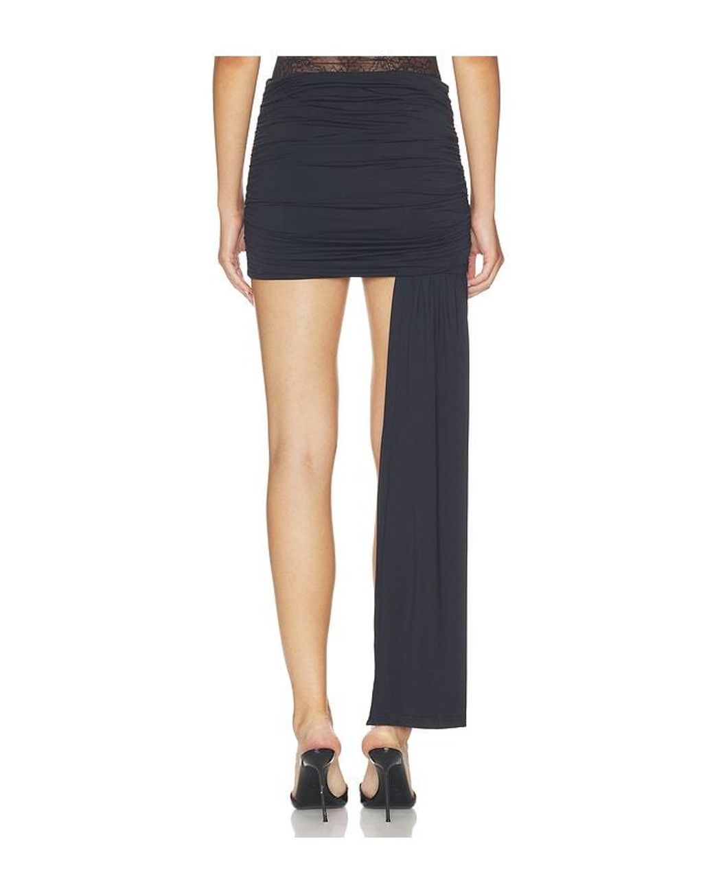 Runaway the Label Blue Opaline Low Rise Ruched Mini Skirt