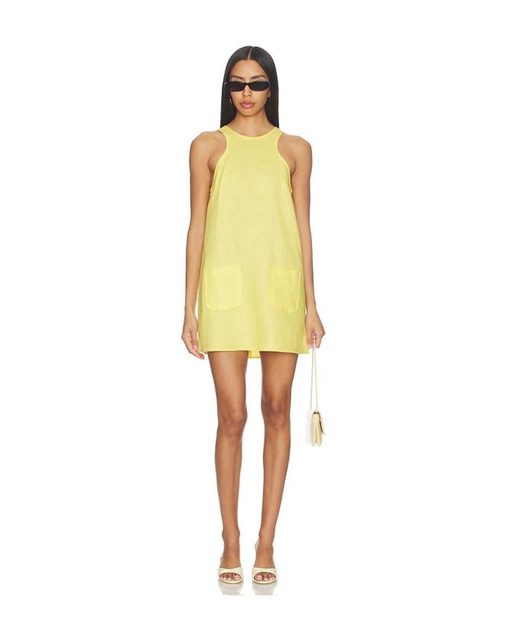 Matthew Bruch Yellow Pocket Mini Dress