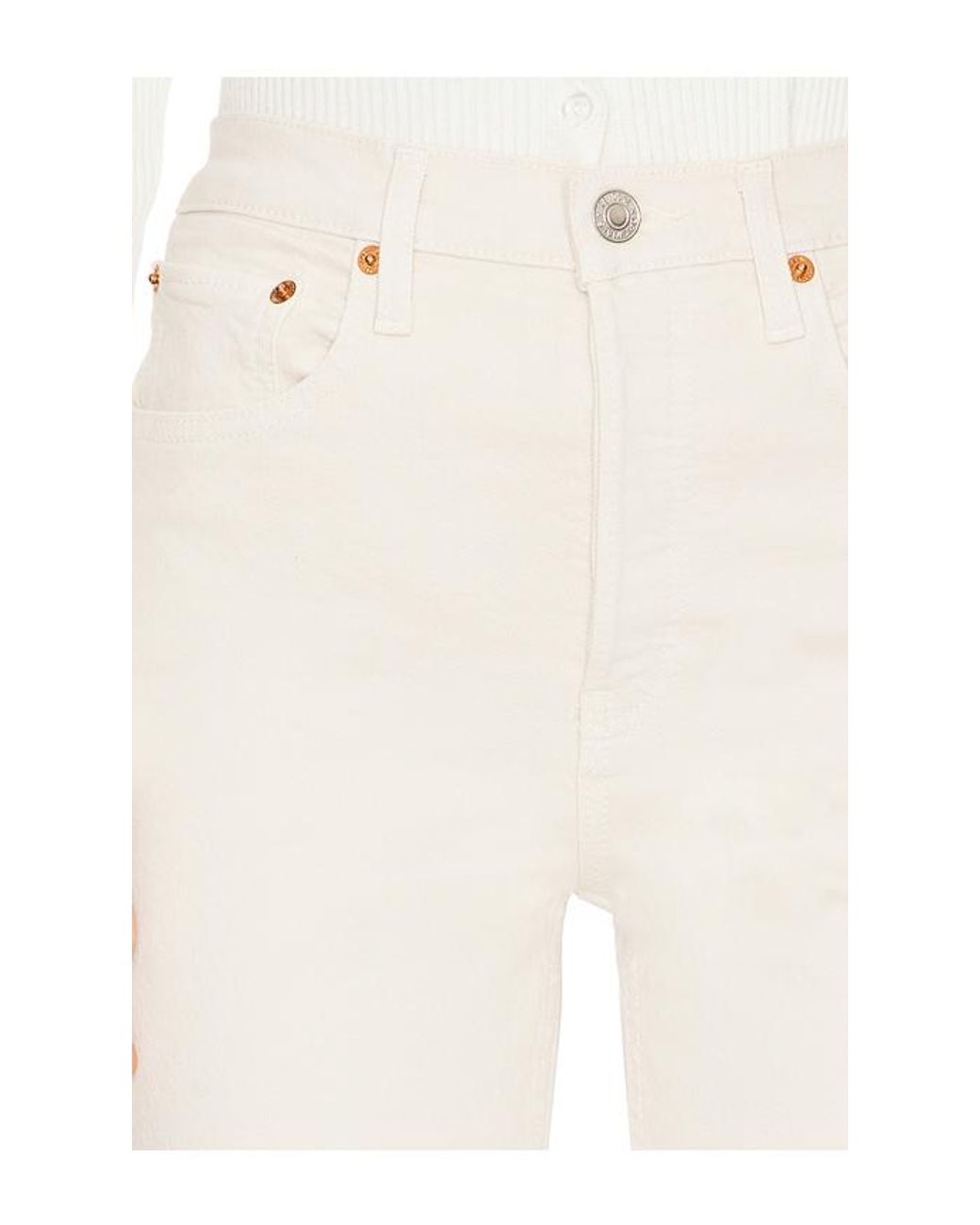 Re/done White 90S High Rise Loose Jeans