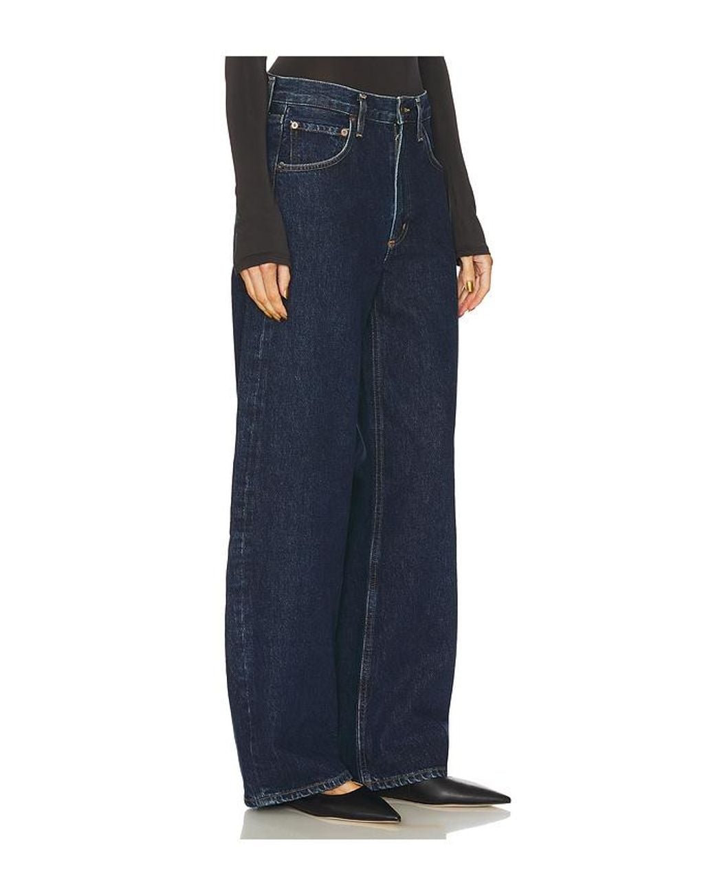 Agolde Blue Low Curve Wide Leg Jeans