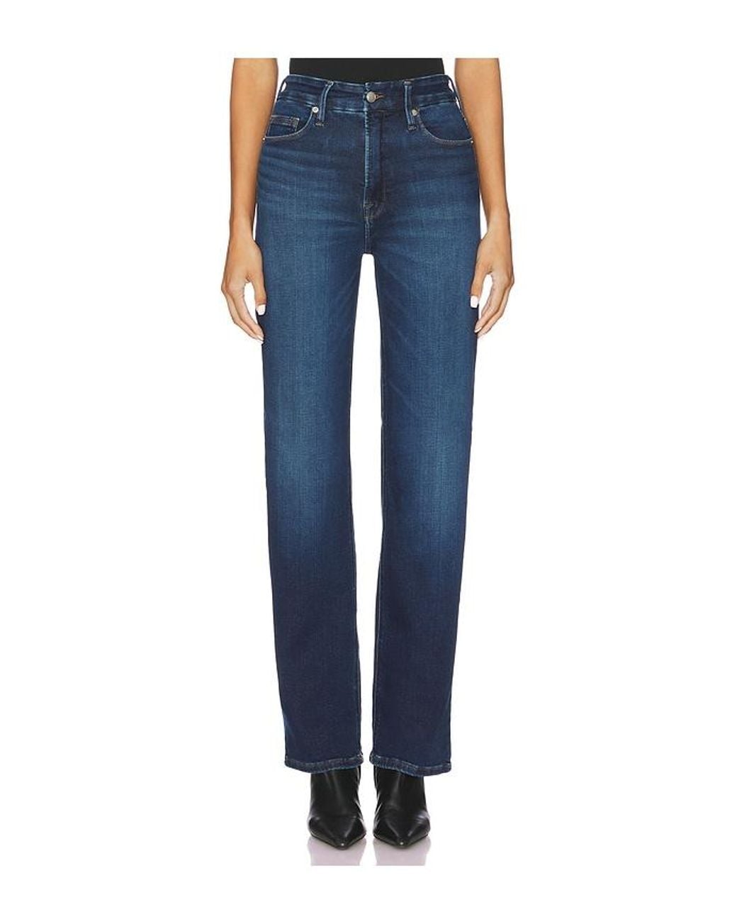 GOOD AMERICAN Blue Soft Tech Good True Straight Jeans