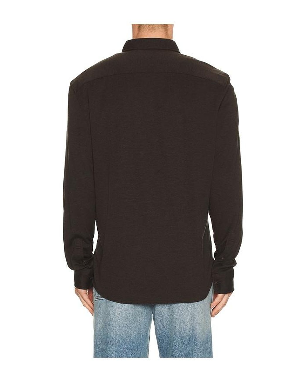 Faherty Brand Black Coastline Knit Shirt for men