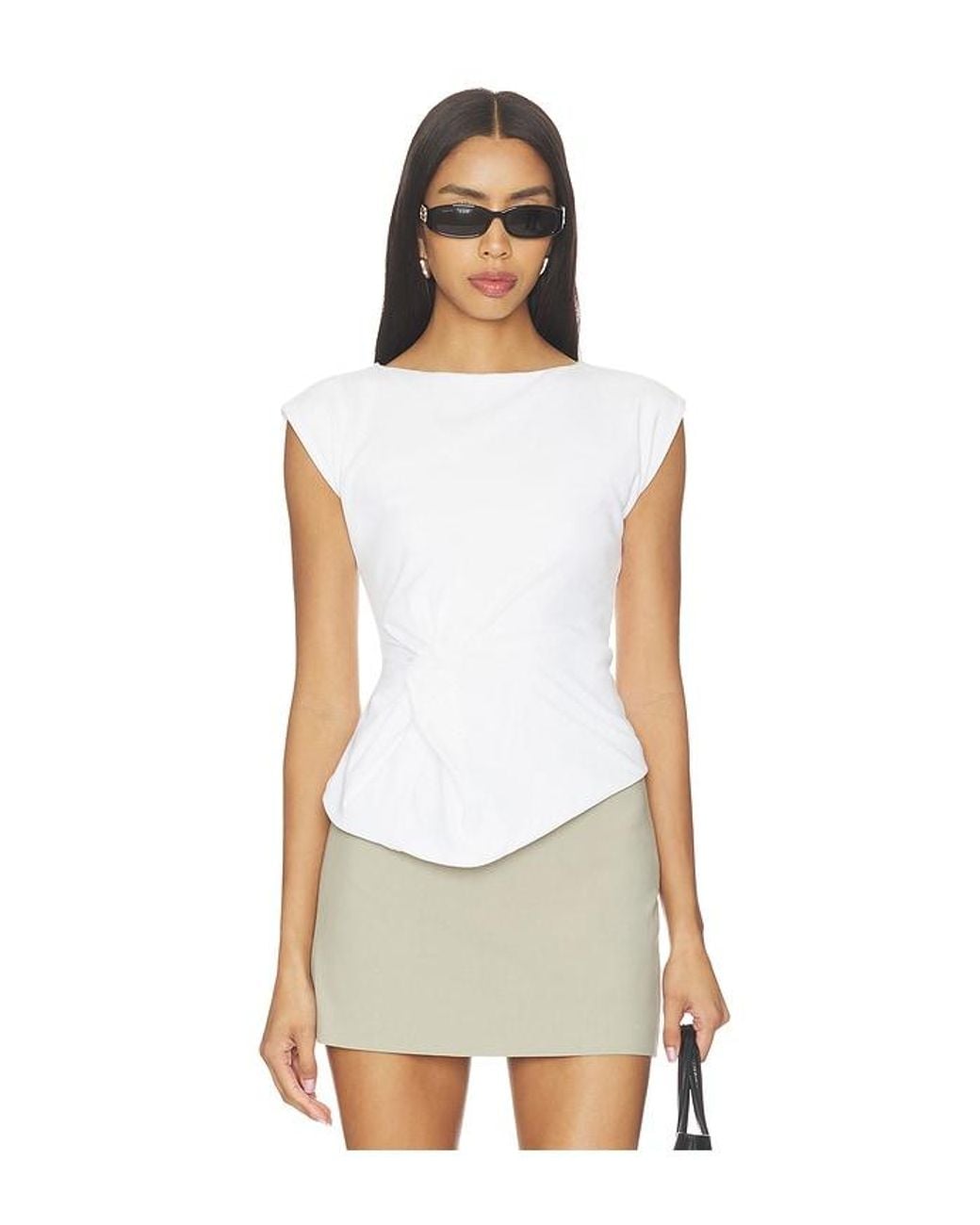 ALL THE WAYS White Celly Twisted Top