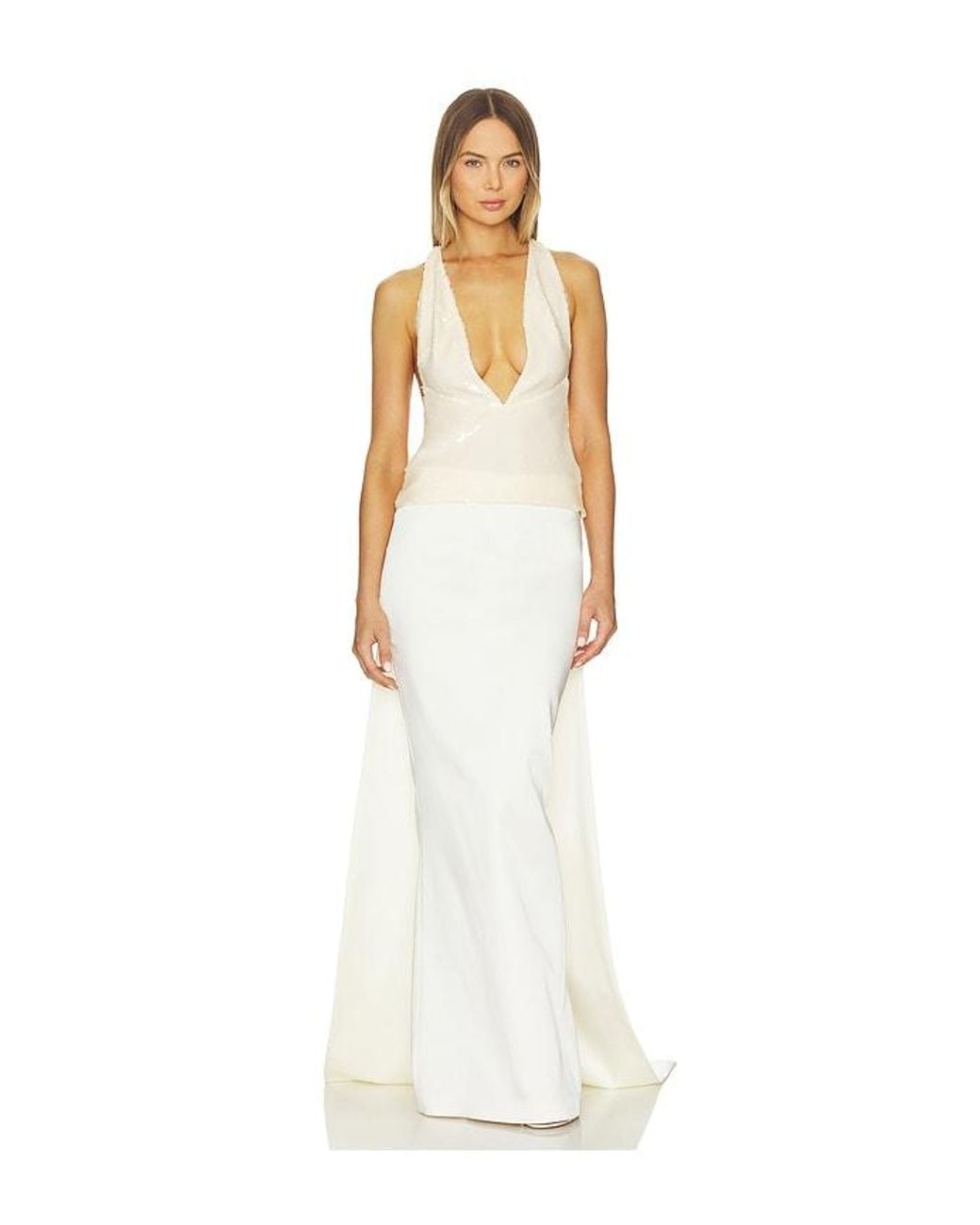 Ilkyaz Ozel White Olympia Sequin Top