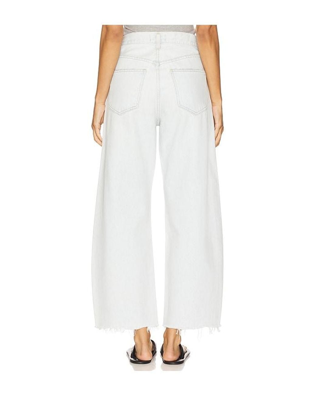 Agolde White Low Curve Fray Jeans