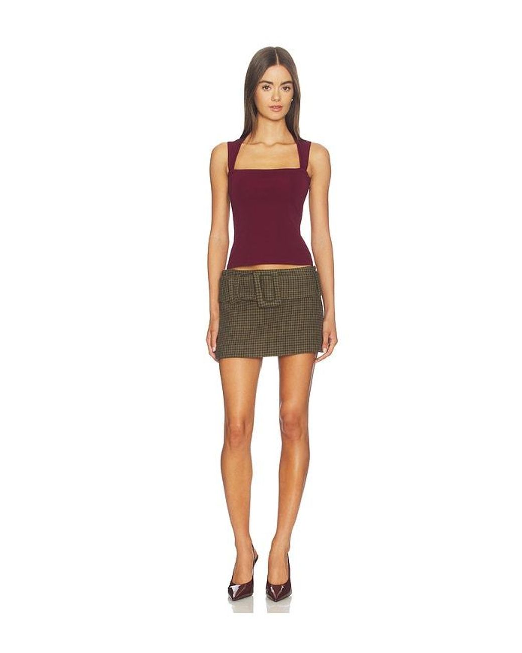 FRANÃOISE Brown Clover Skirt