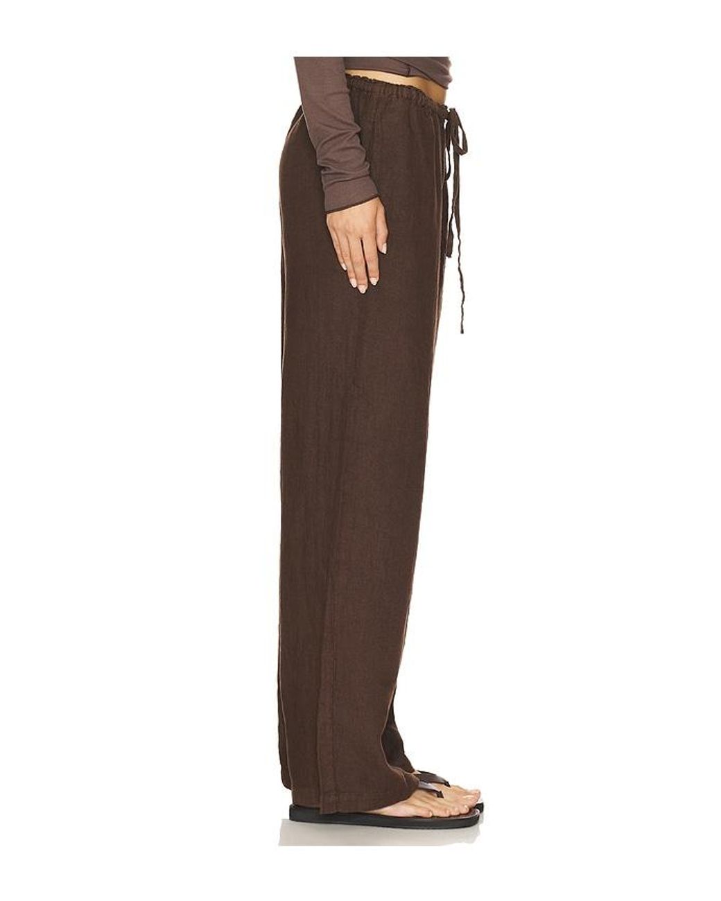 VIR VITA Brown Delphine Linen Pant
