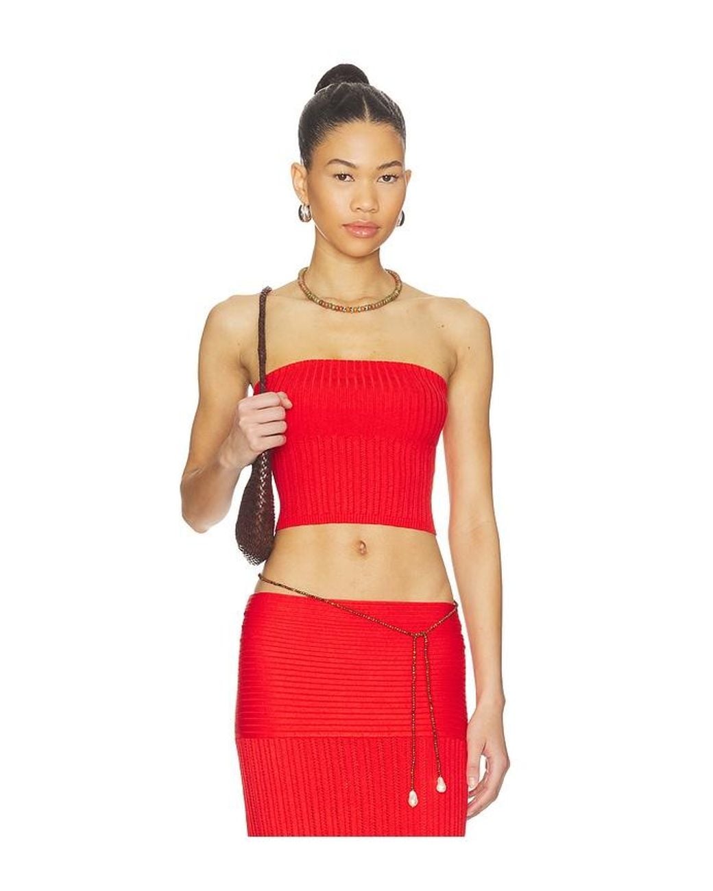 Lovers + Friends Red Shania Knit Tube Top
