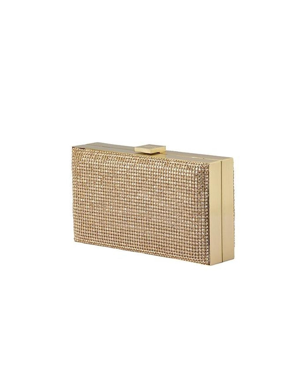 Olga Berg Natural Stef Crystal Box Clutch