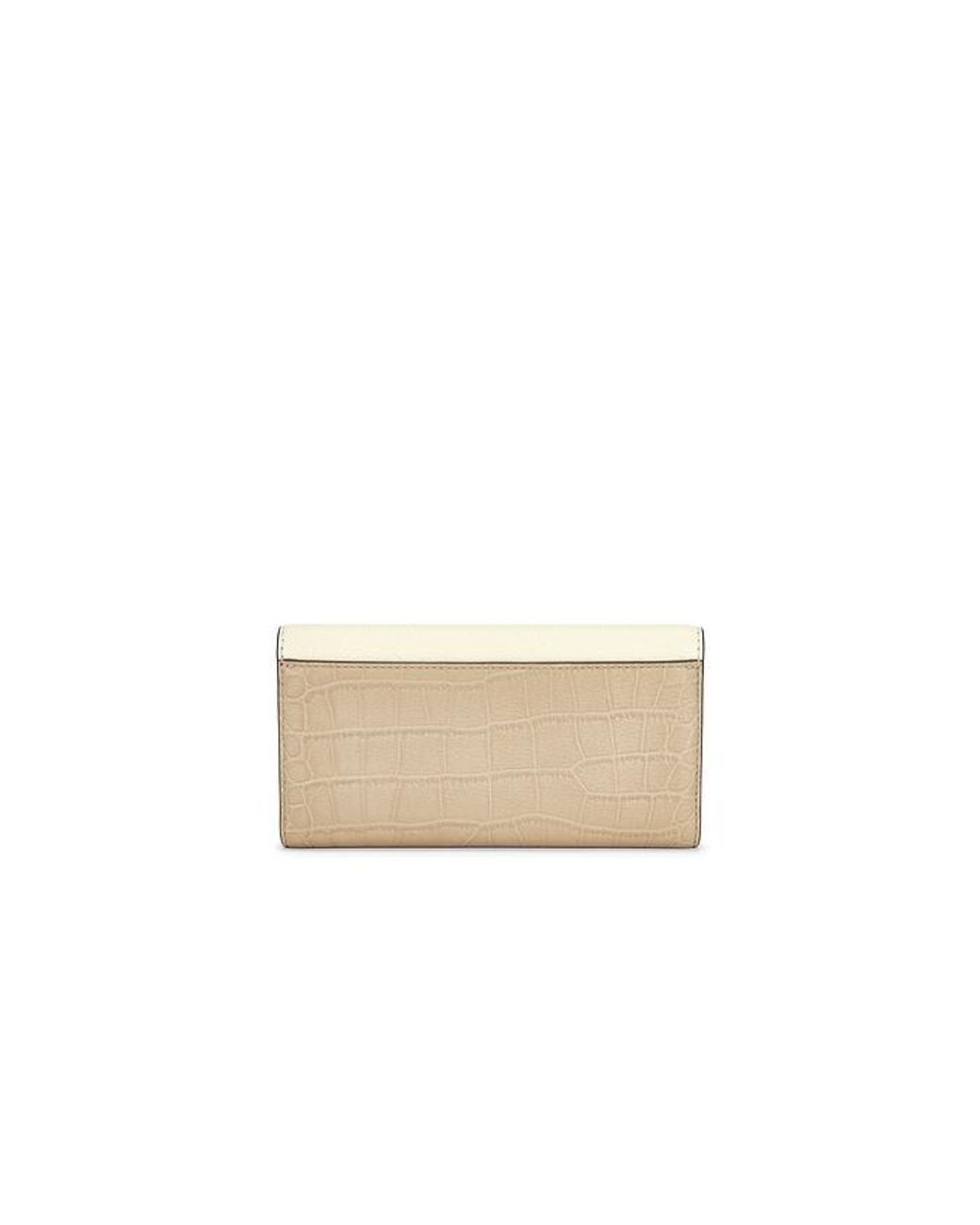 Tory Burch White Color Block Envelope Long Wallet