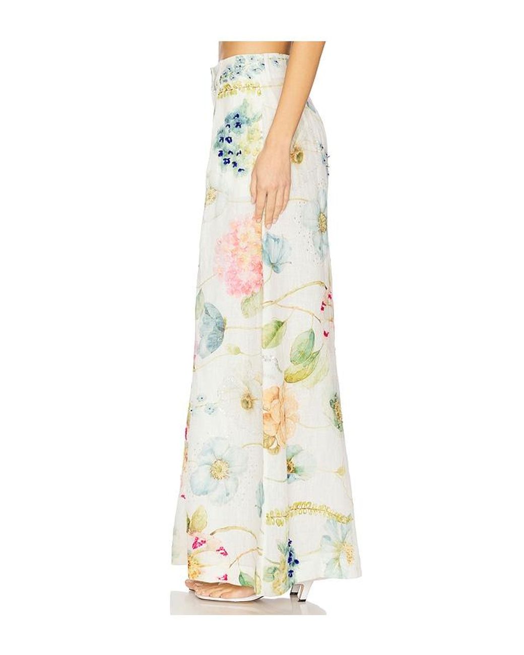 La Fuori White Blossom Belle Flared Pants