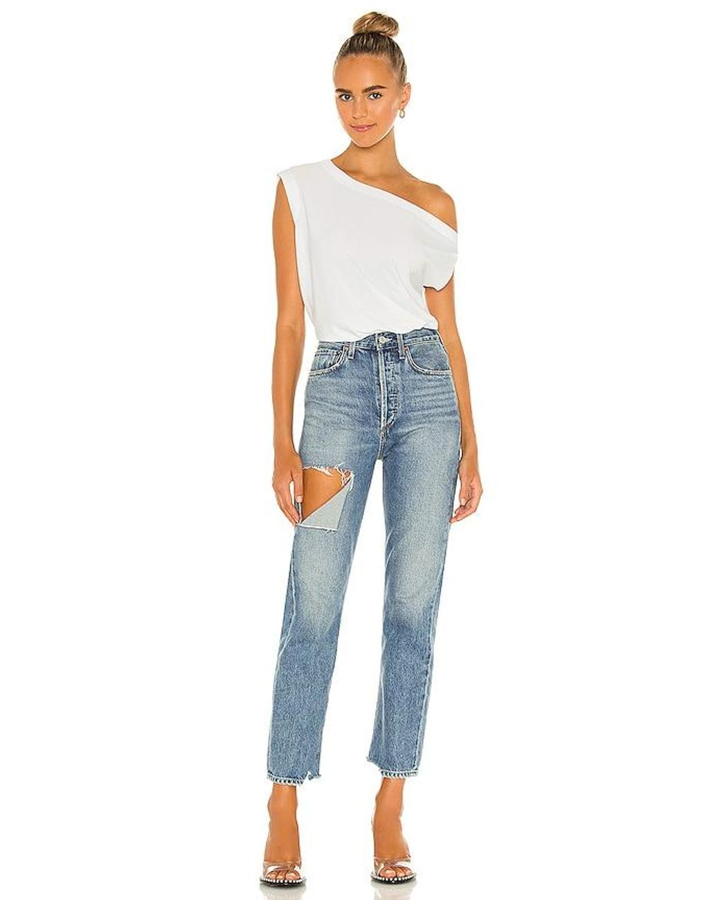 Norma Kamali Blue X Lifestyle X Revolve Drop Shoulder Top