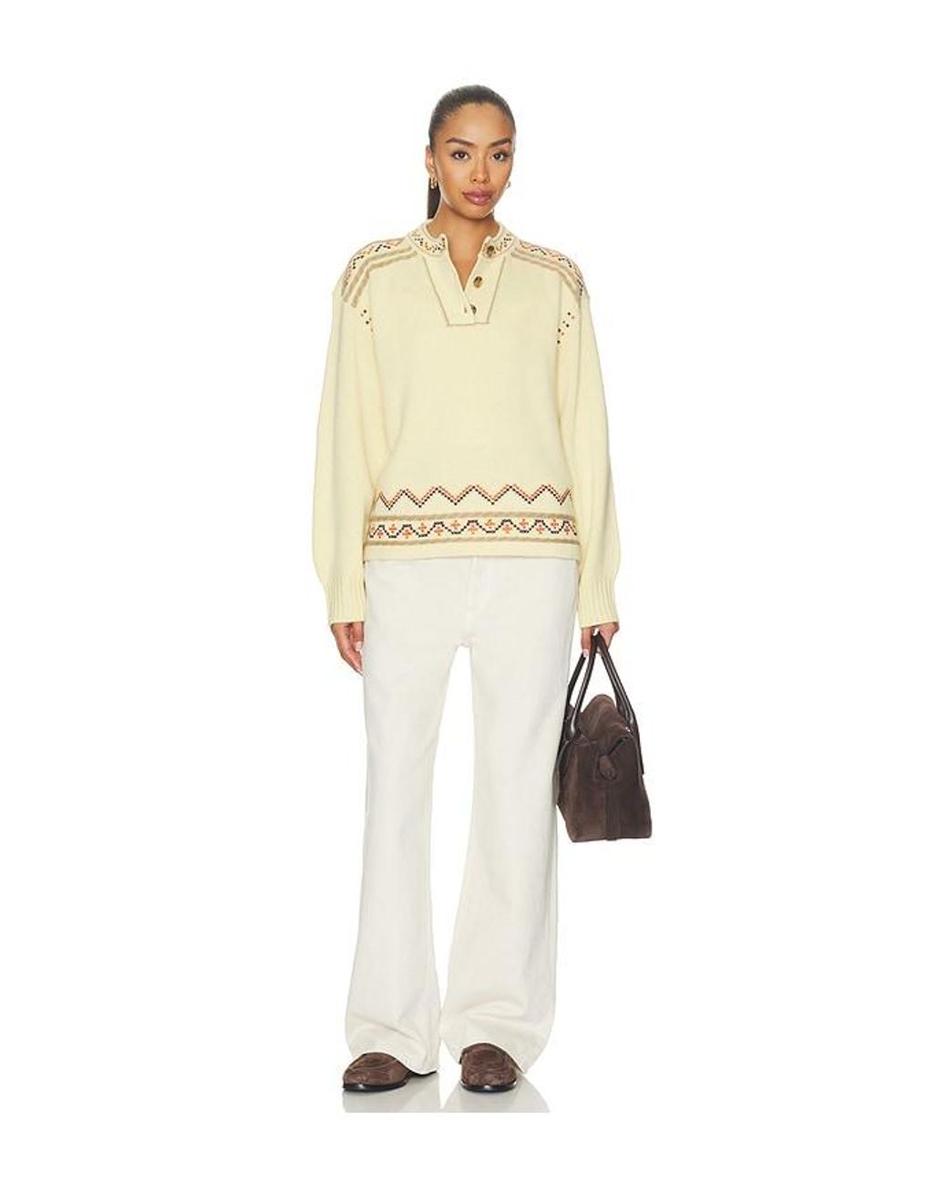 Guest In Residence Natural Fisherman Henley Sweater