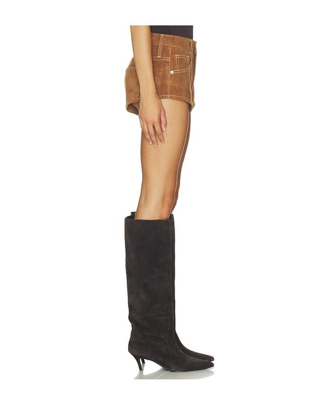 GOOD AMERICAN Black The Better Than Suede Micro Short