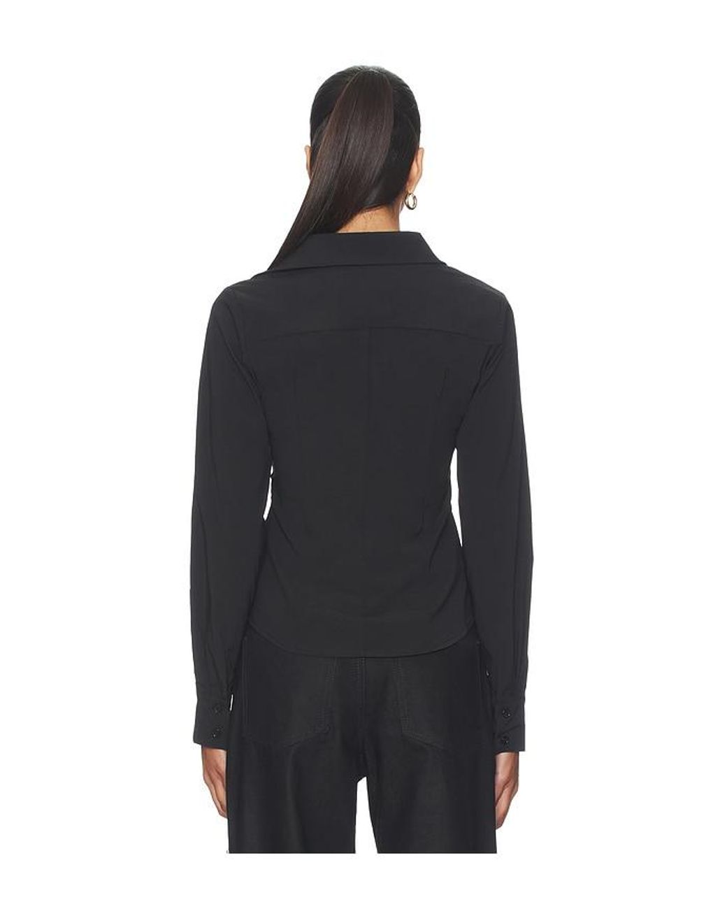 ALL THE WAYS Black Millie Button Up Top