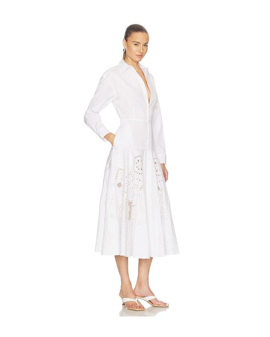 Polo Ralph Lauren White Collared Long Sleeve Shirt Dress