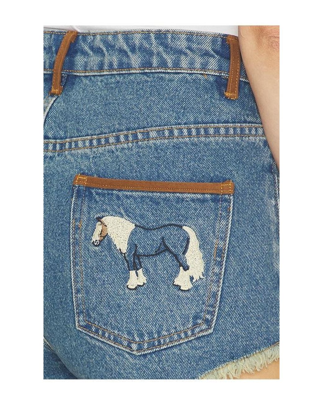 Urban Outfitters Blue Horsey Short