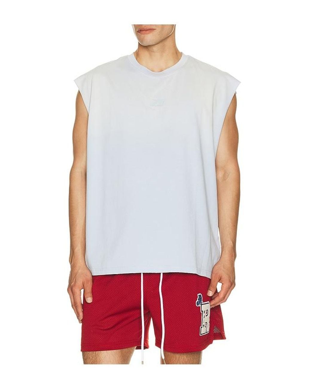 Ryoko Rain White Sun Faded Sleeveless Tank for men