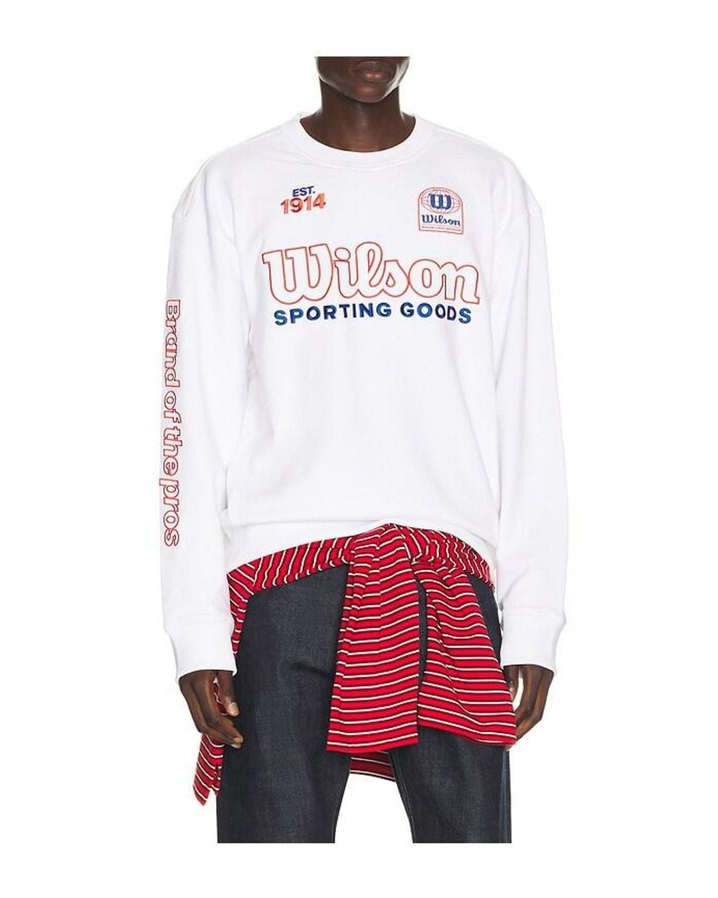 Wilson White Playstate Crewneck Sweatshirt for men