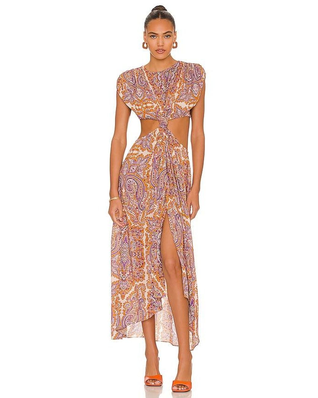 L'academie Purple 'Academie Racquel Midi Dress