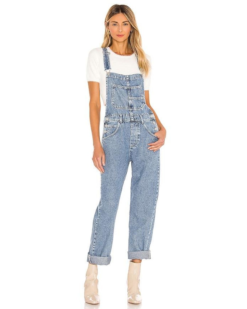 Free People Blue X We The Free Ziggy Denim Overall