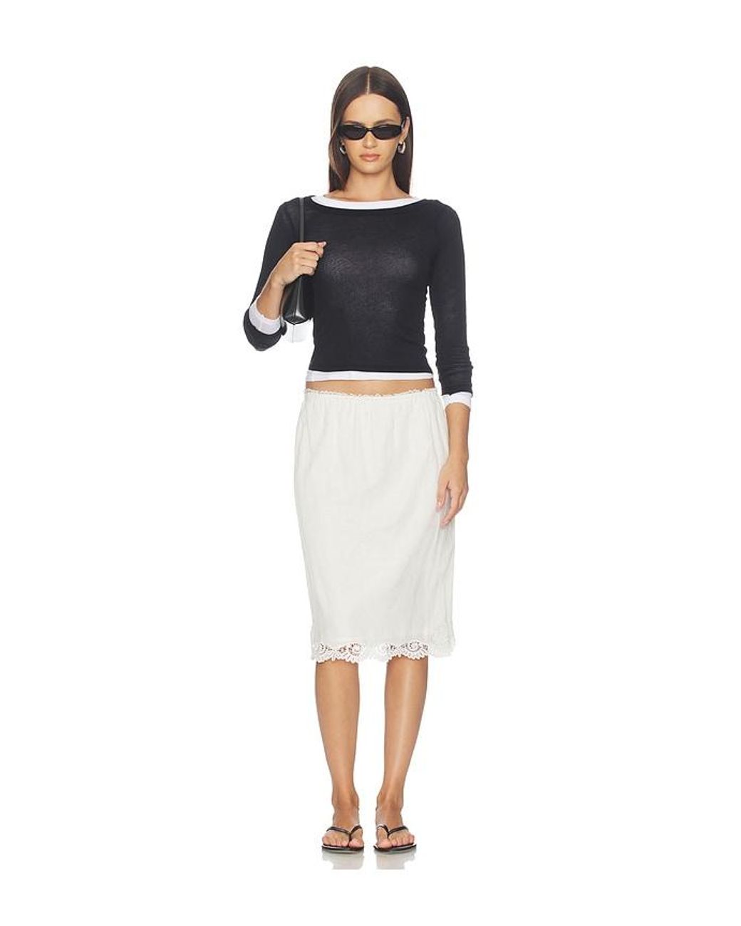 Enza Costa Blue Tissue Jersey Layered Longsleeve