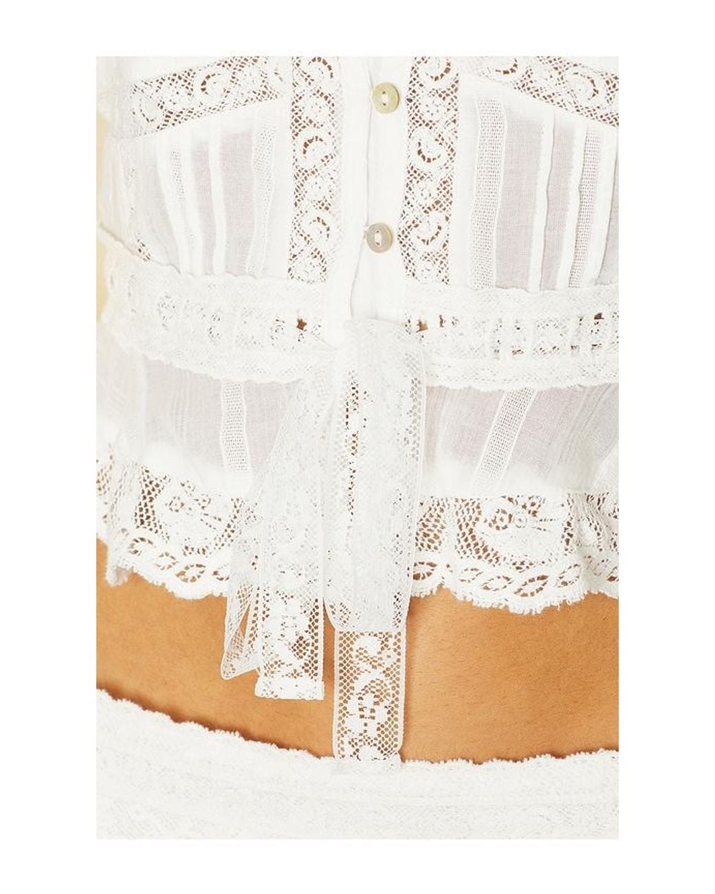 LoveShackFancy White Avra Top