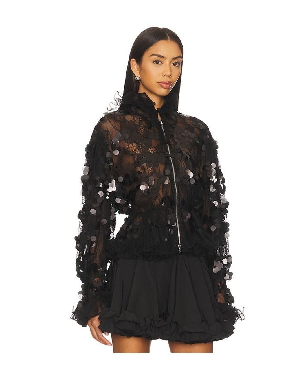 AKNVAS Black Sofie Sequin Lace Jacket