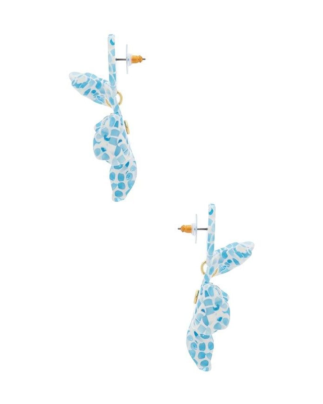 Lele Sadoughi Blue Small Pearl Lily Earrings