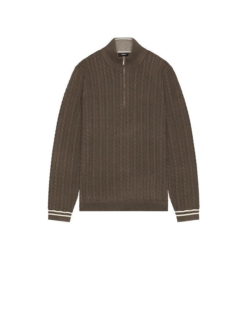 Reiss Brown Tuscano Quarter Zip Sweater for men