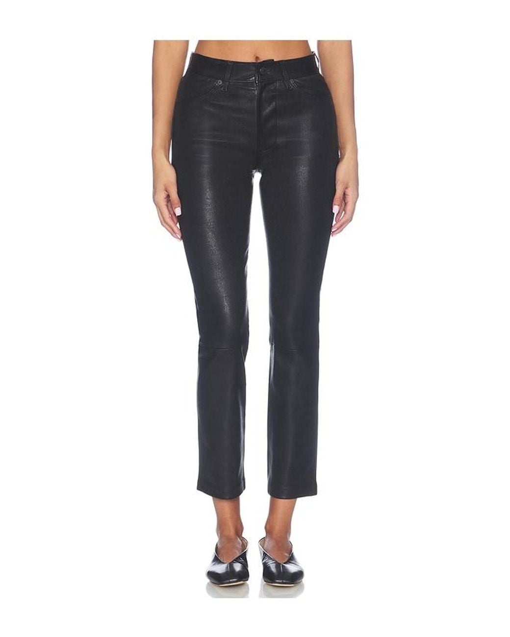 Citizens of Humanity Blue Jenn Straight Leather Pant