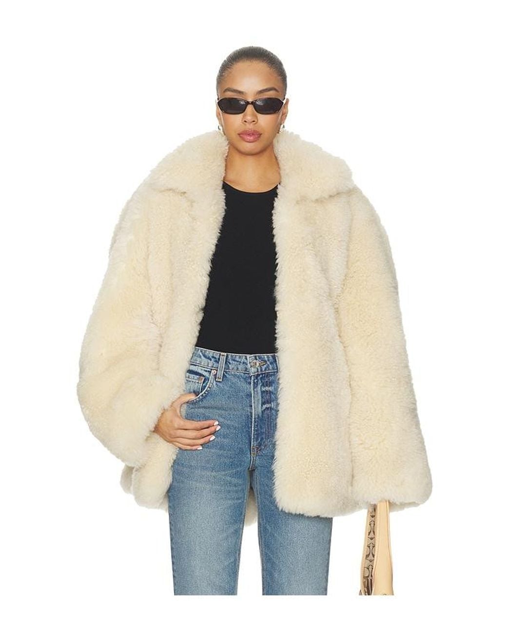 DUCIE Blue Maeve Shearling Jacket