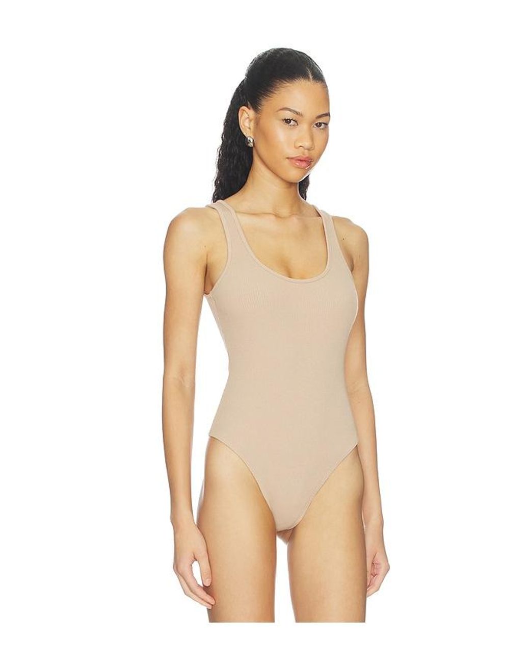 L'Agence Natural Nica Scoop Neck Tank Bodysuit
