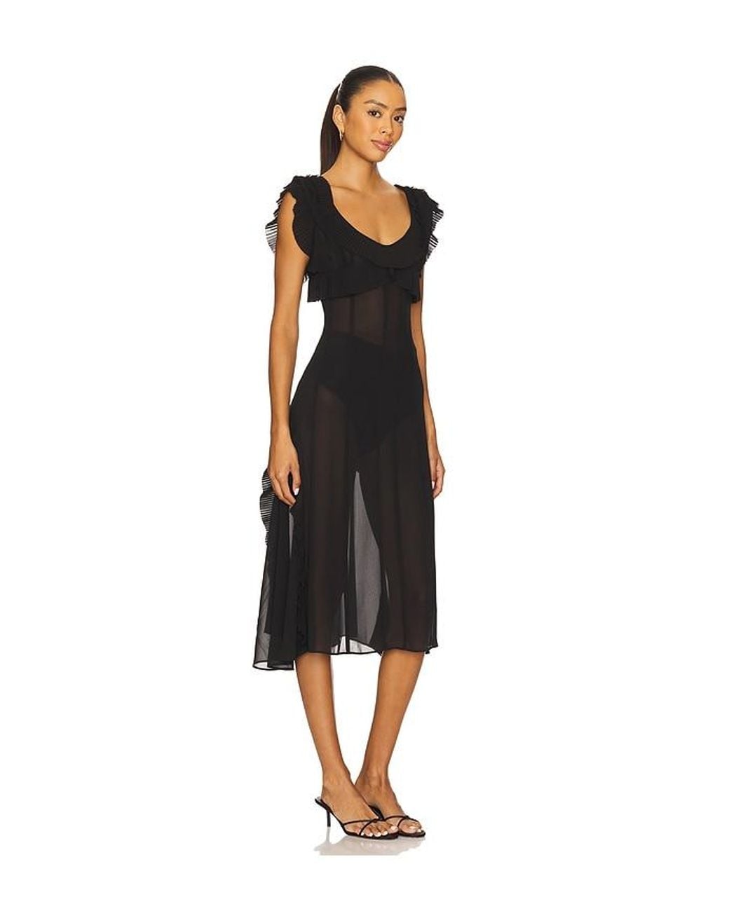 LPA Alice Midi Dress in Black
