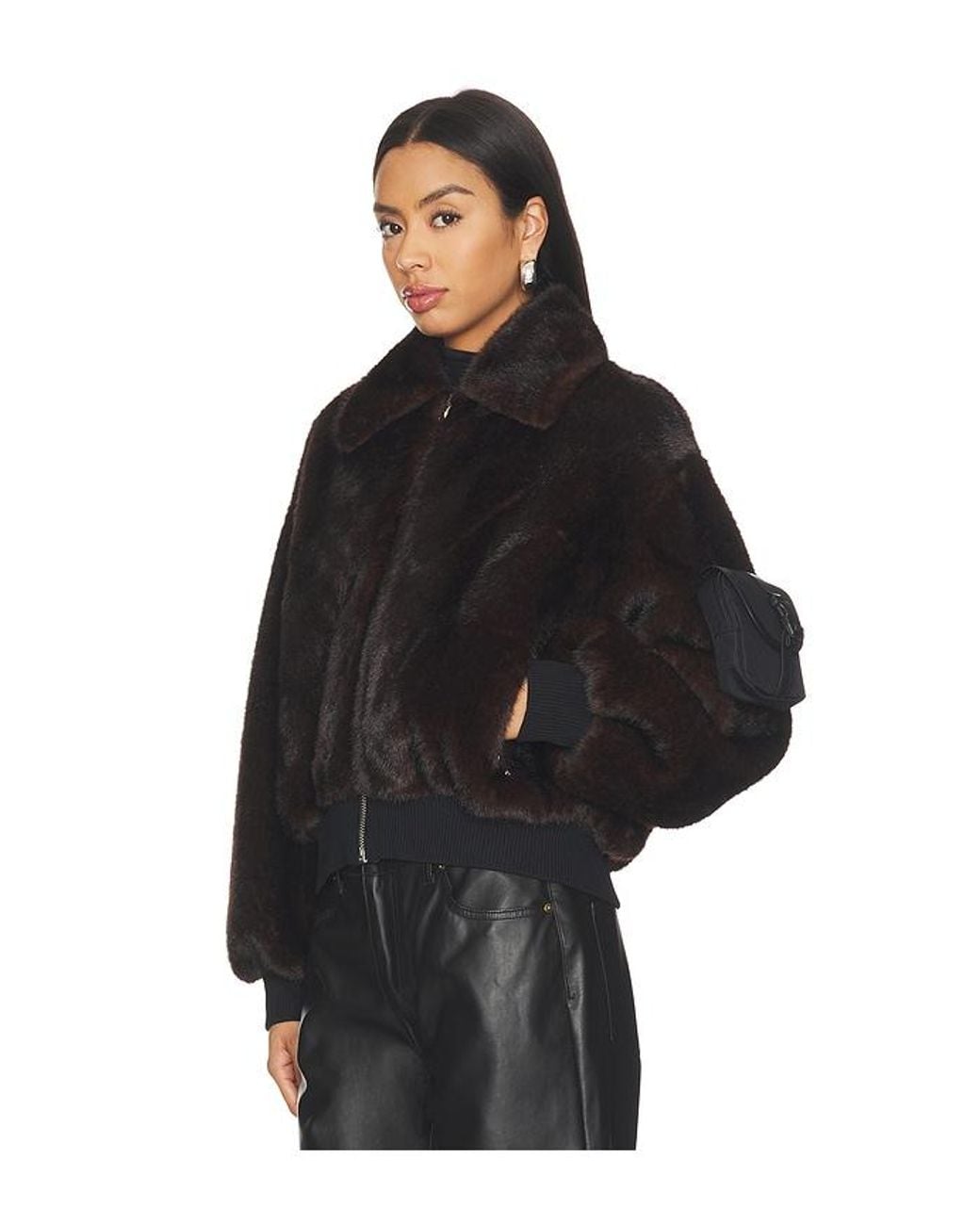 Coperni Black Faux Fur Bomber Jacket
