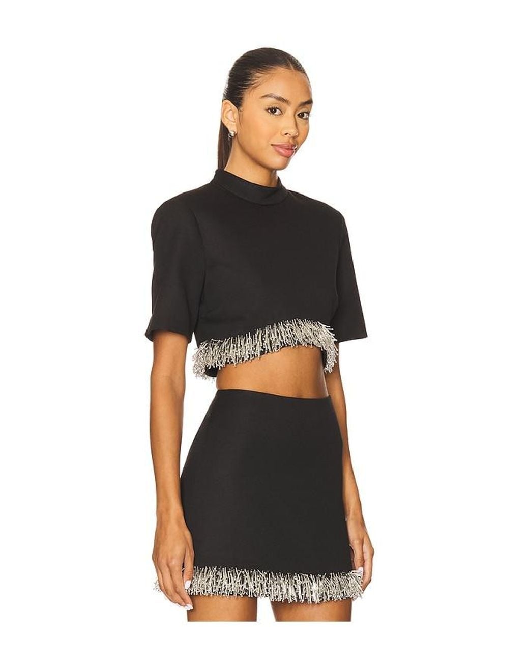Jonathan Simkhai Black Jalen Cropped Top