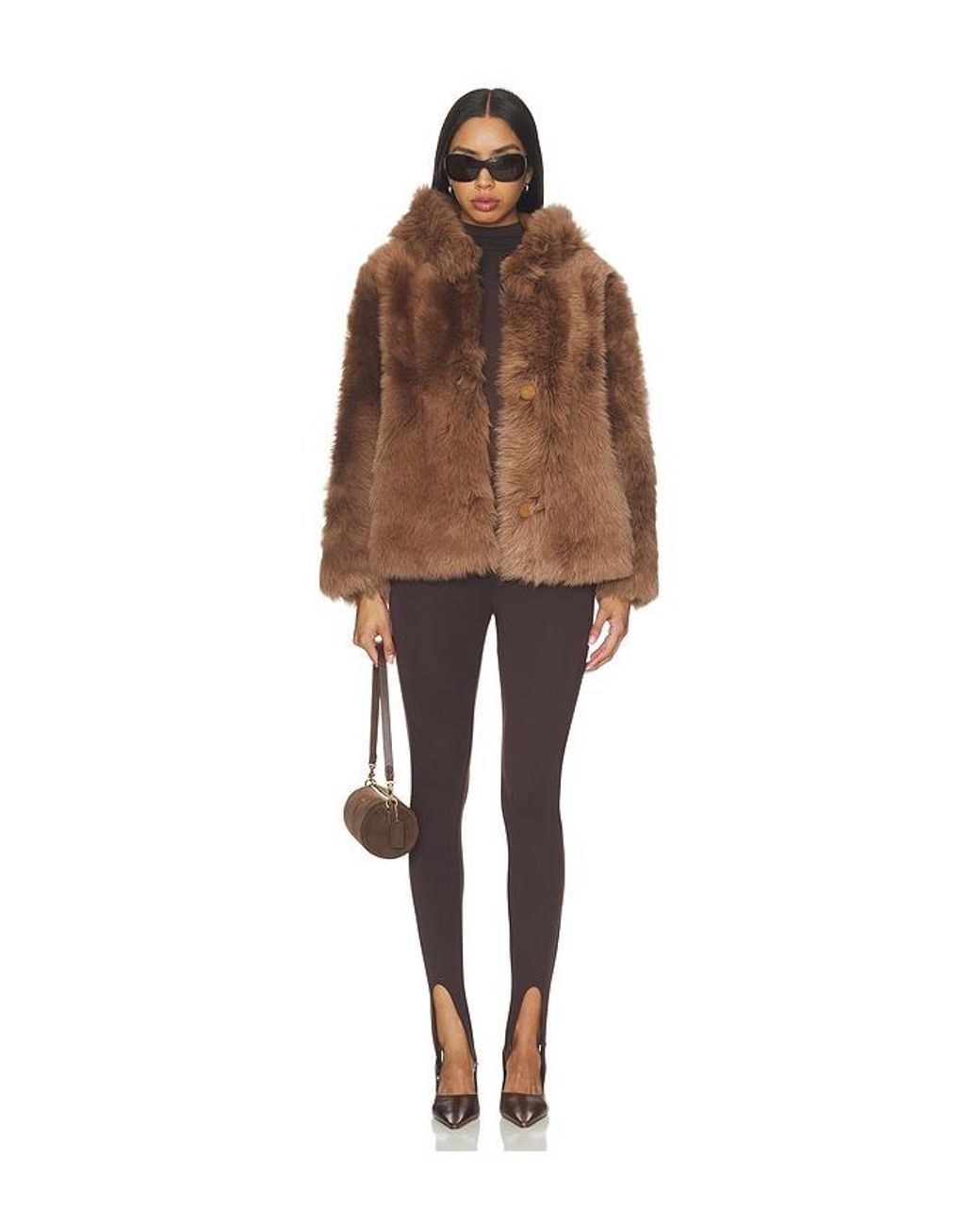 Proenza Schouler Brown Michelle Hooded Shearling Jacket