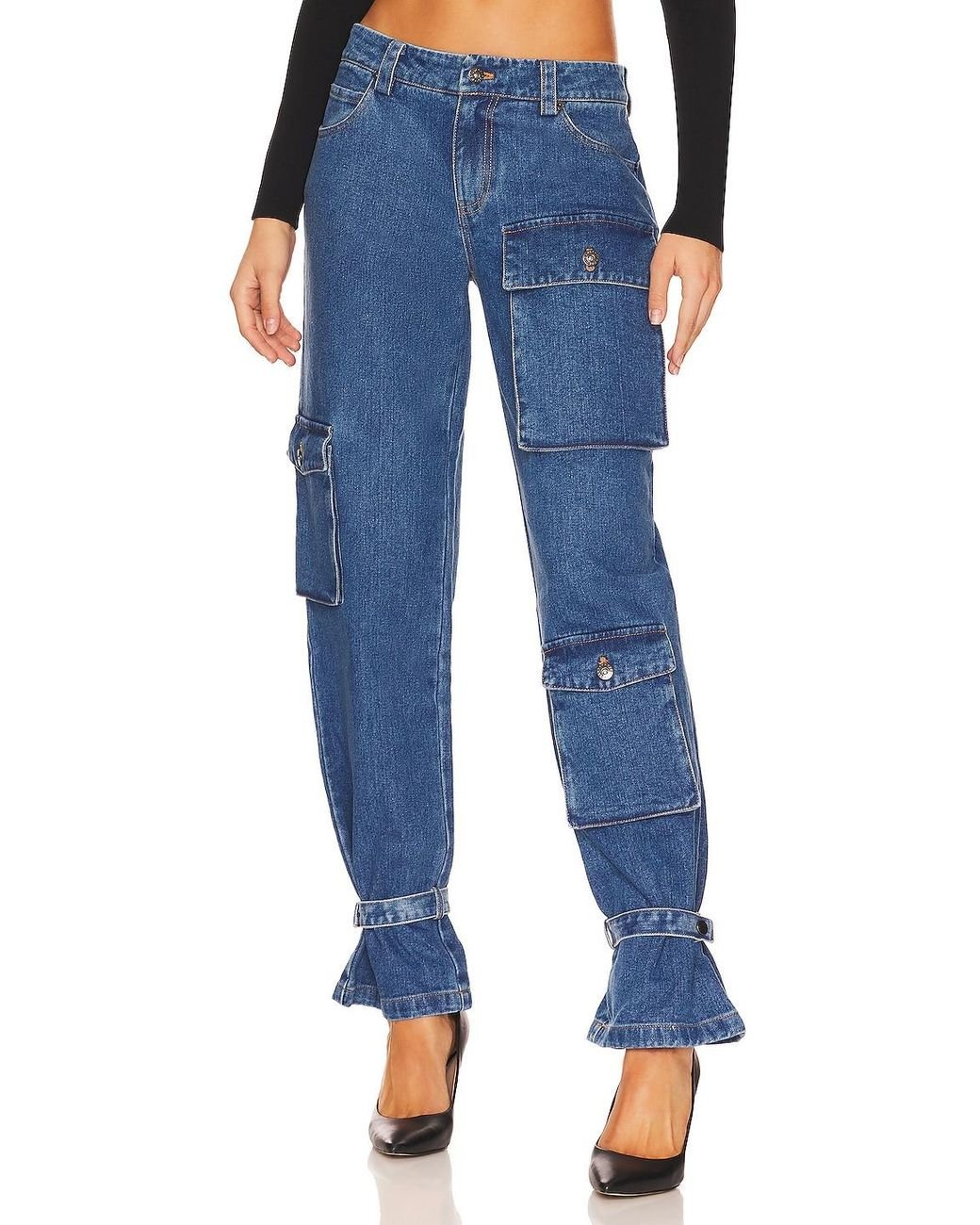 Bardot Denim Cargo Pant in Blue Lyst