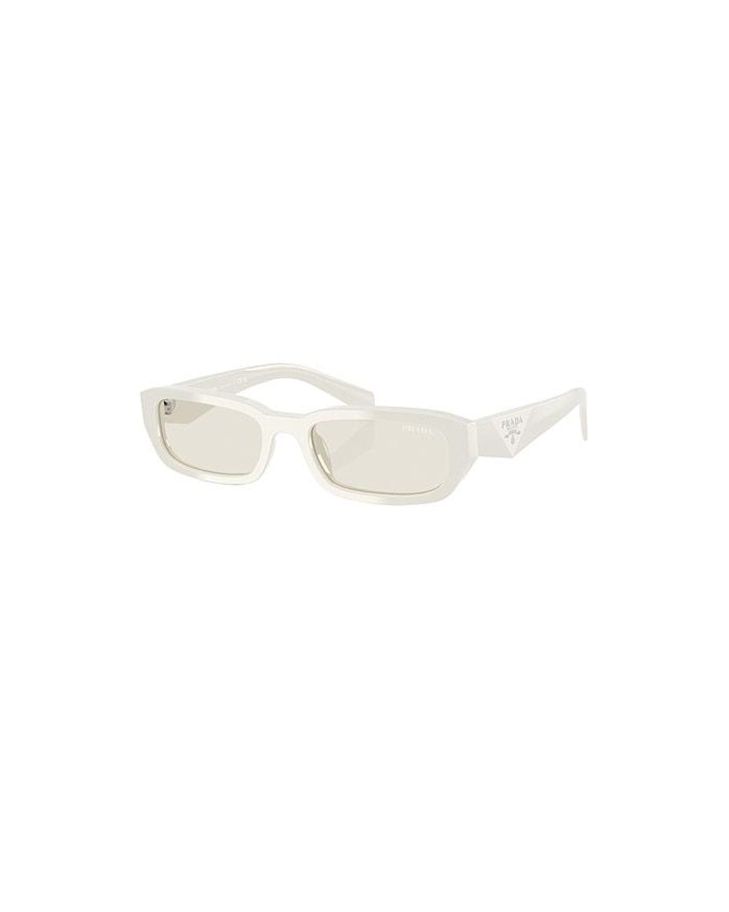 Prada White Narrow Rectangle Sunglasses